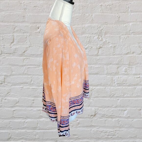 Torrid Orange Aztec Design Long Sleeve Open Jacket in Size 10 - Picture 3 of 4